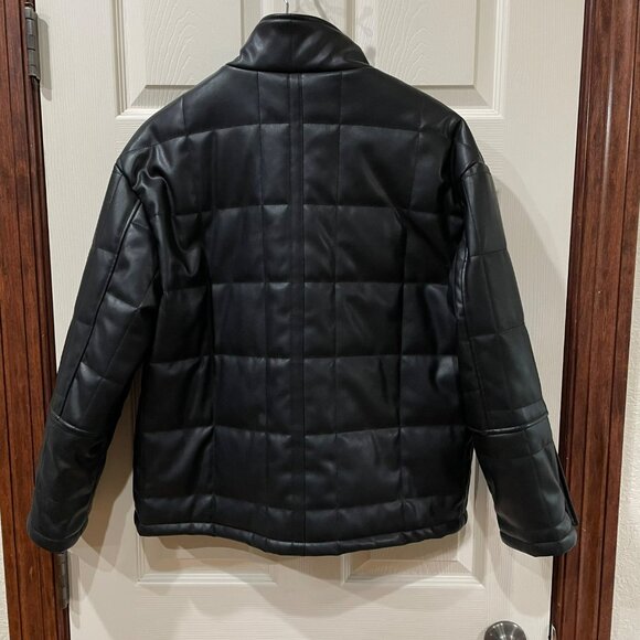 Chelsea DeBoer By Lily & Lottie Black Quilted Faux Leather Jacket M Stylish Oute - Picture 4 of 8
